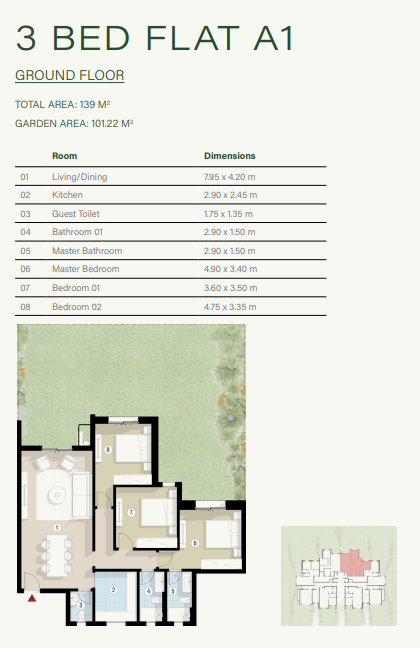 Floor plan for apartment at ZED East