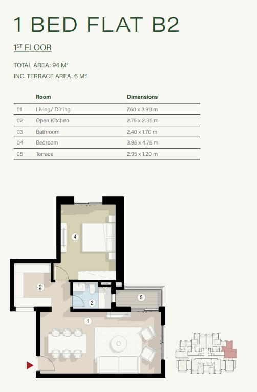 Floor plan for apartment at ZED East