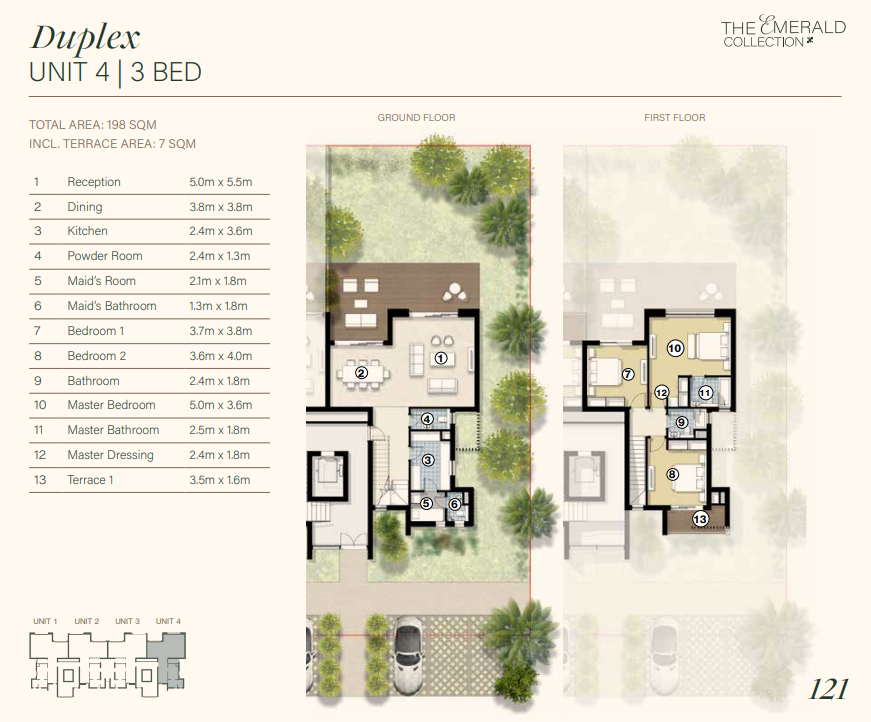 Floor plan for duplex at The Emerald Collection - Zed East