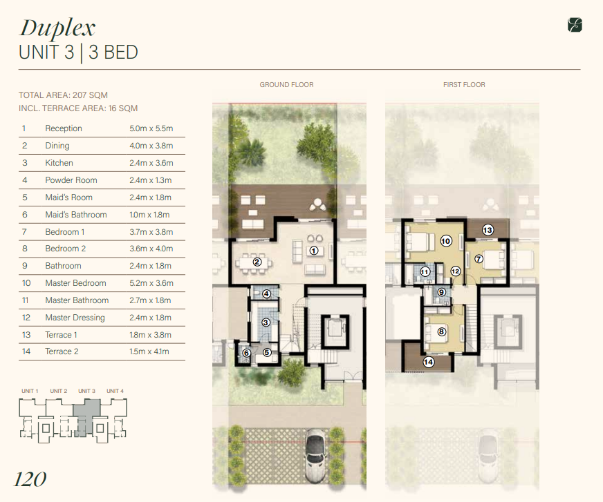 Floor plan for duplex at The Emerald Collection - Zed East