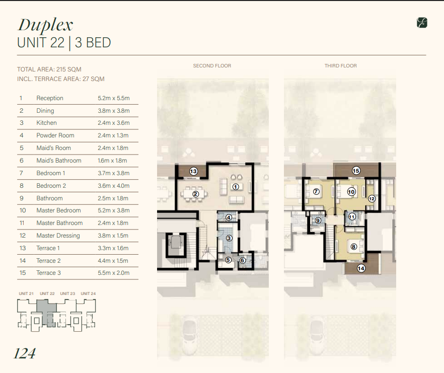 Floor plan for duplex at The Emerald Collection - Zed East