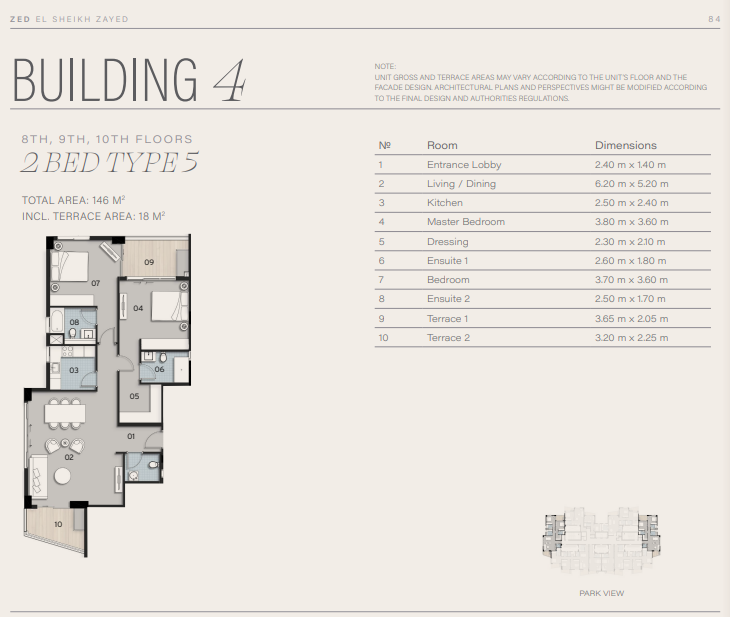 Floor plan for apartment at Park Side Residences
