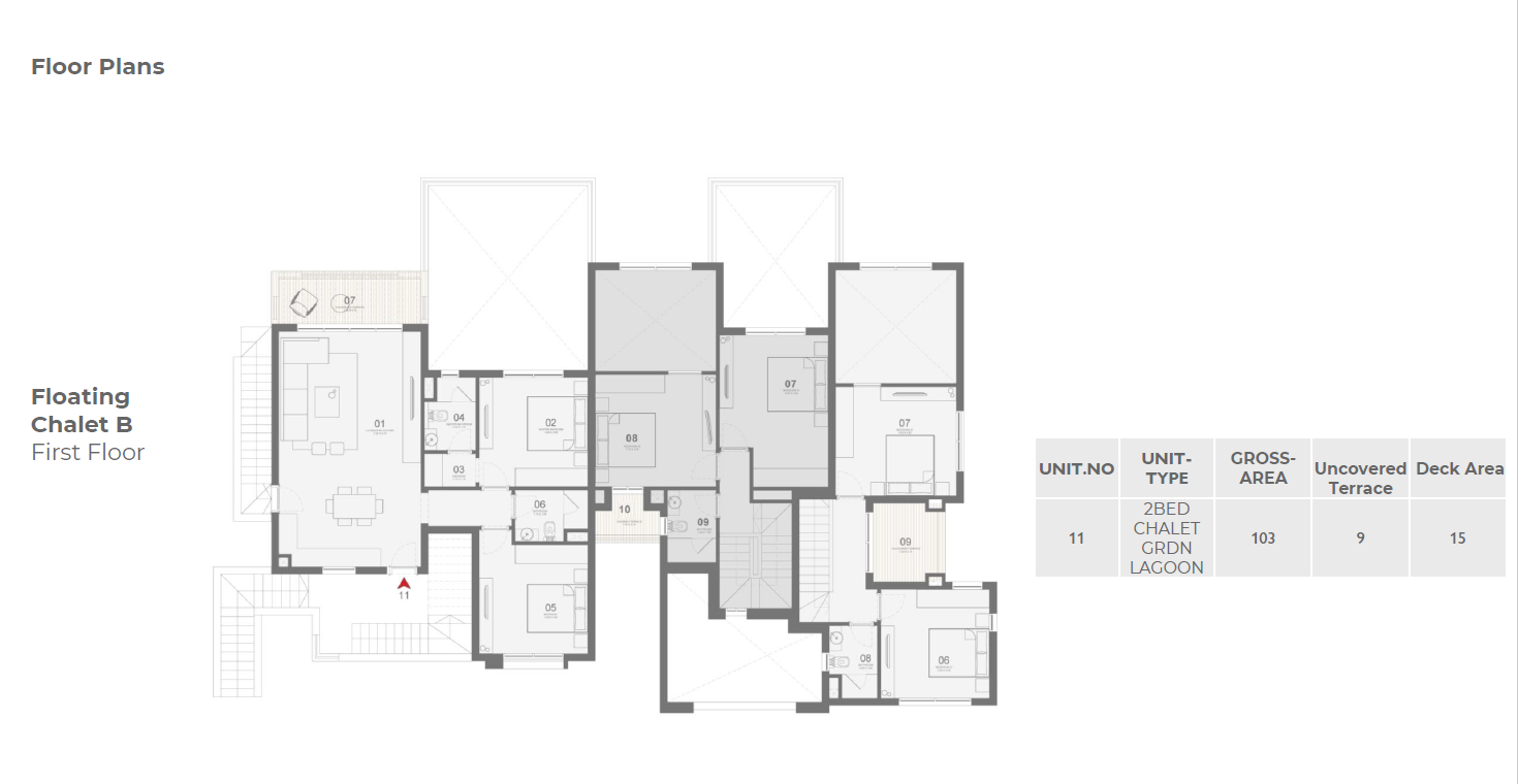 Floor plan for chalet at Ledge-Makadi Heights