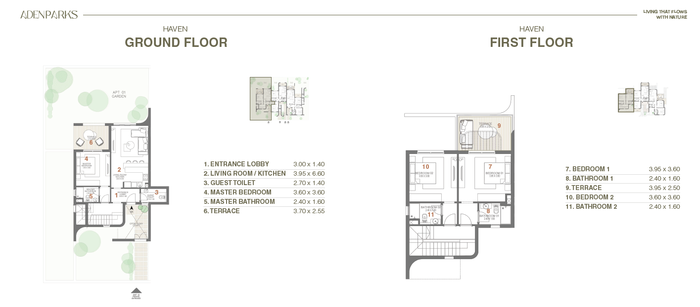 Floor plan for duplex at Aden