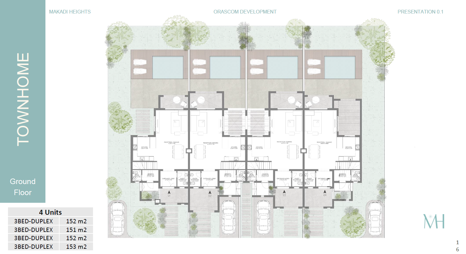 Floor plan for townhouse at Town Walk