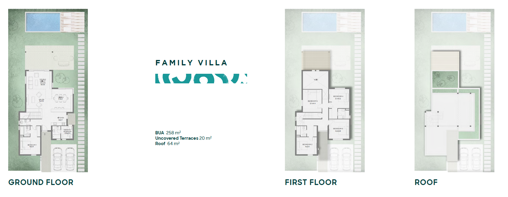 Floor plan for villa at Aden