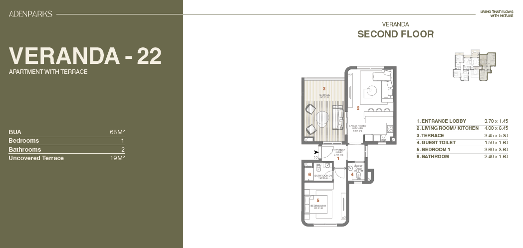 Floor plan for apartment at Aden