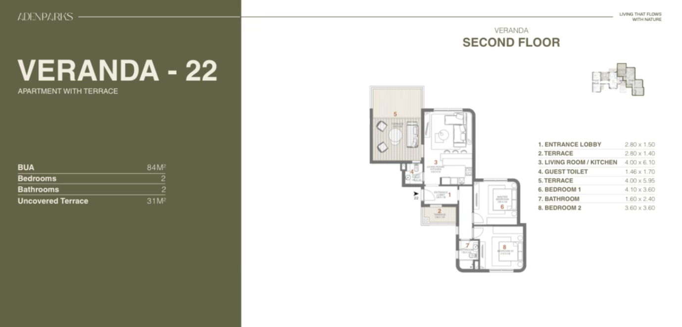 Floor plan for apartment at DUA