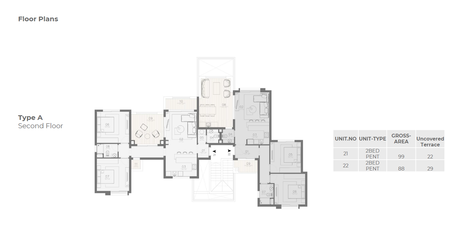 Floor plan for penthouse at Ledge-Makadi Heights