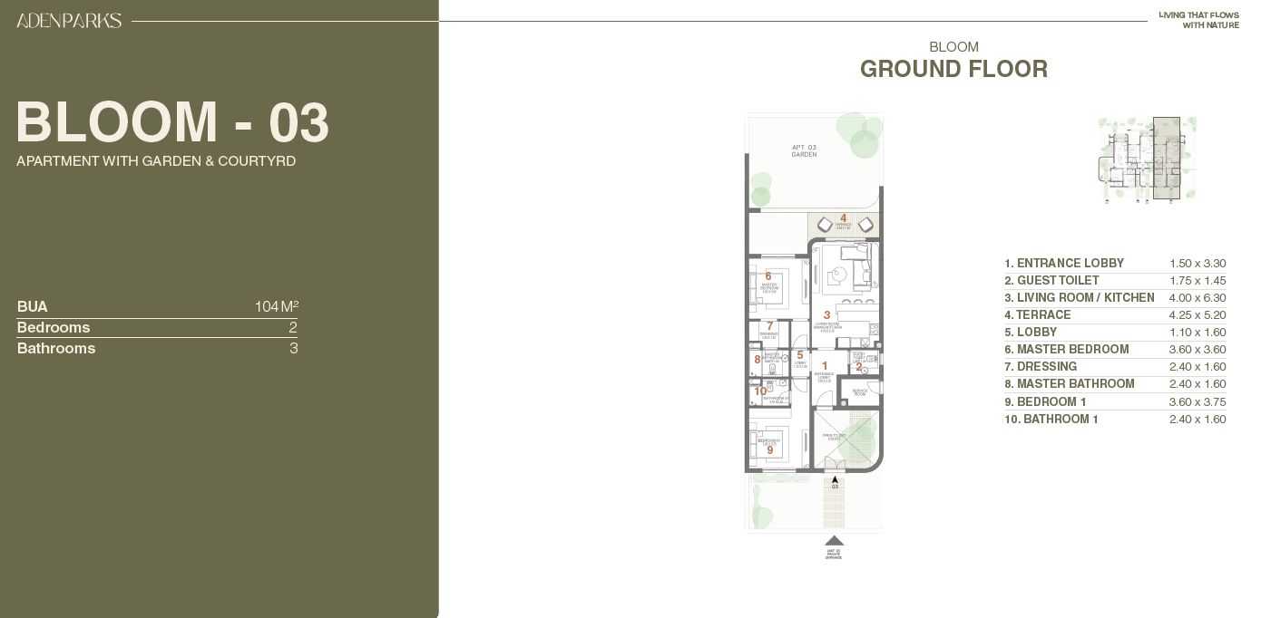 Floor plan for apartment at Aden