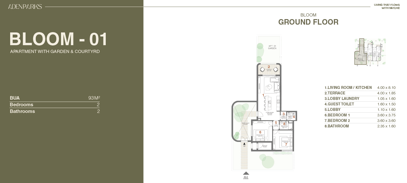 Floor plan for apartment at Aden