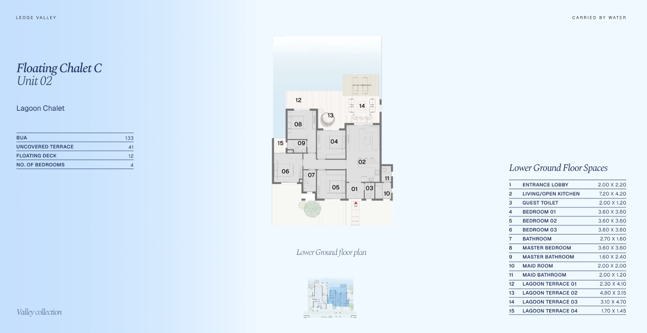 Floor plan for chalet at Ledge-Makadi Heights