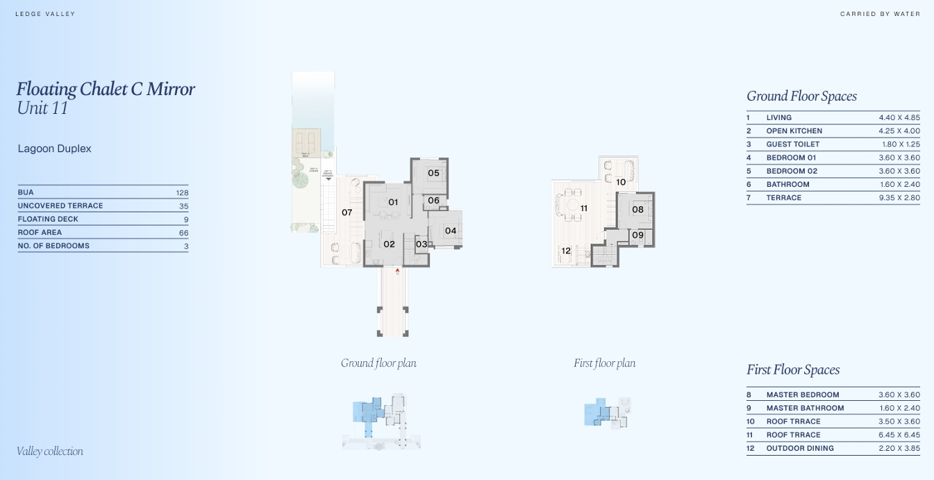 Floor plan for duplex at Ledge-Makadi Heights