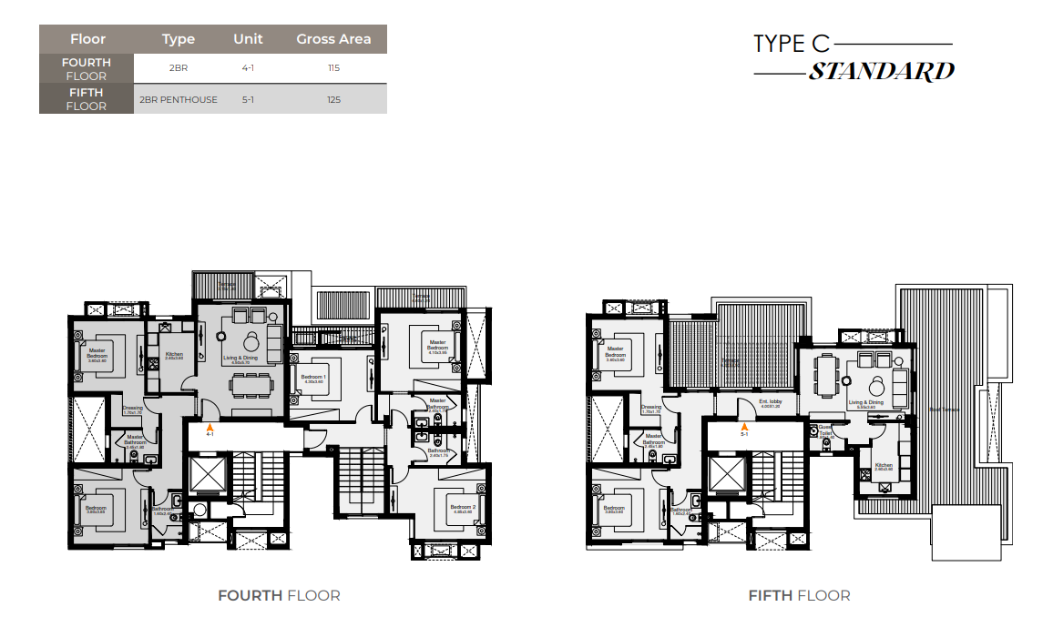 Floor plan for penthouse at O West Orascom