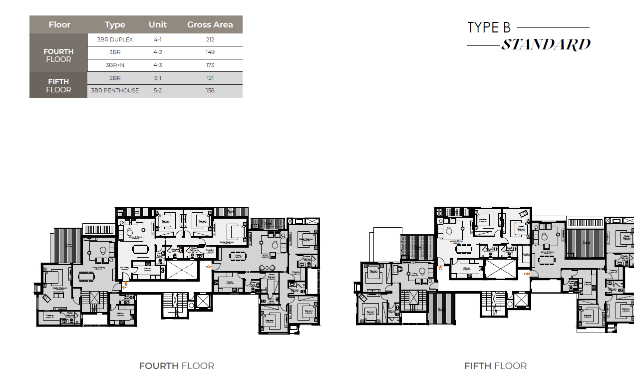 Floor plan for duplex at O West Orascom