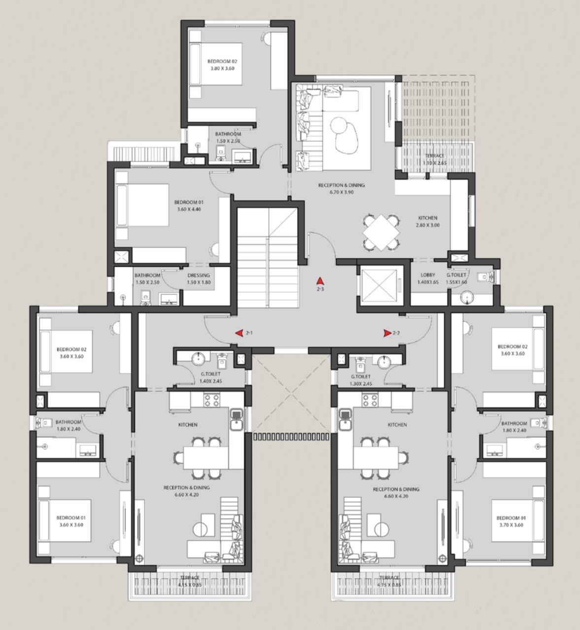 Floor plan for penthouse at O West Orascom