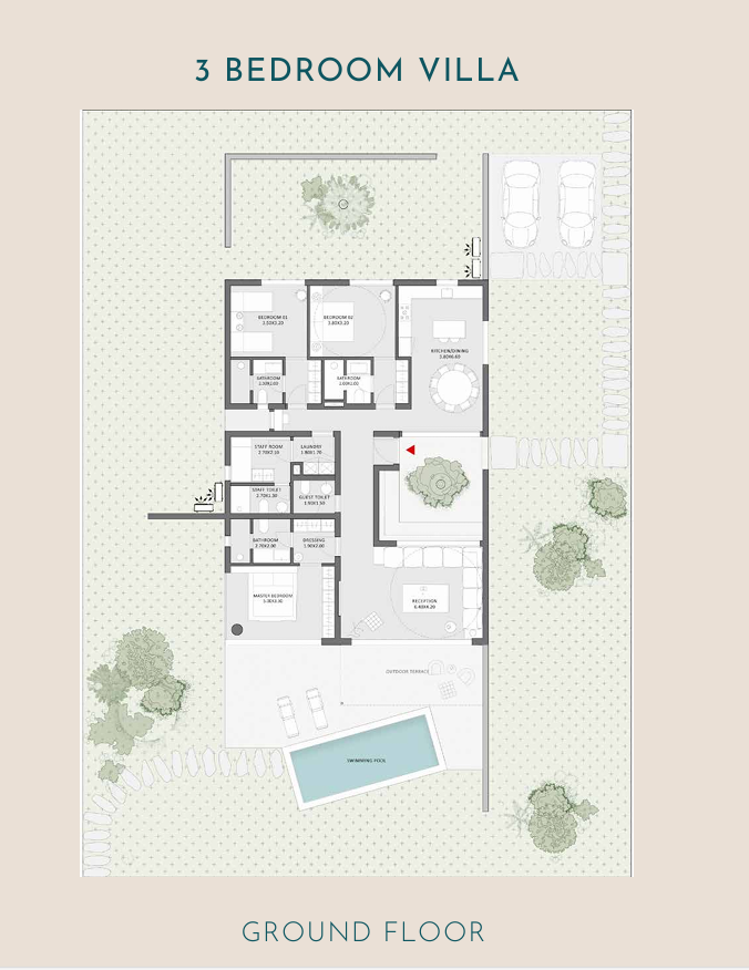 Floor plan for villa at Tuban El Gouna