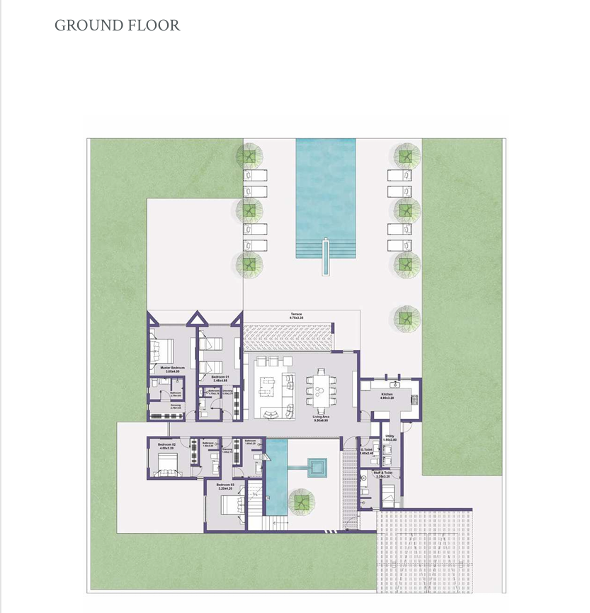 Floor plan for villa at North Bay - El Gouna