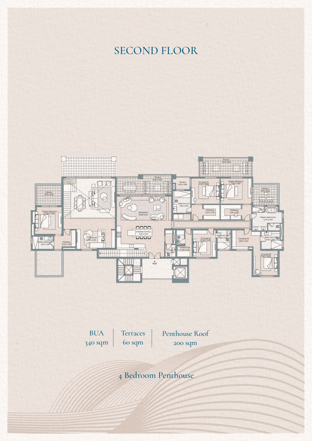 Floor plan for penthouse at Fanadir Shores