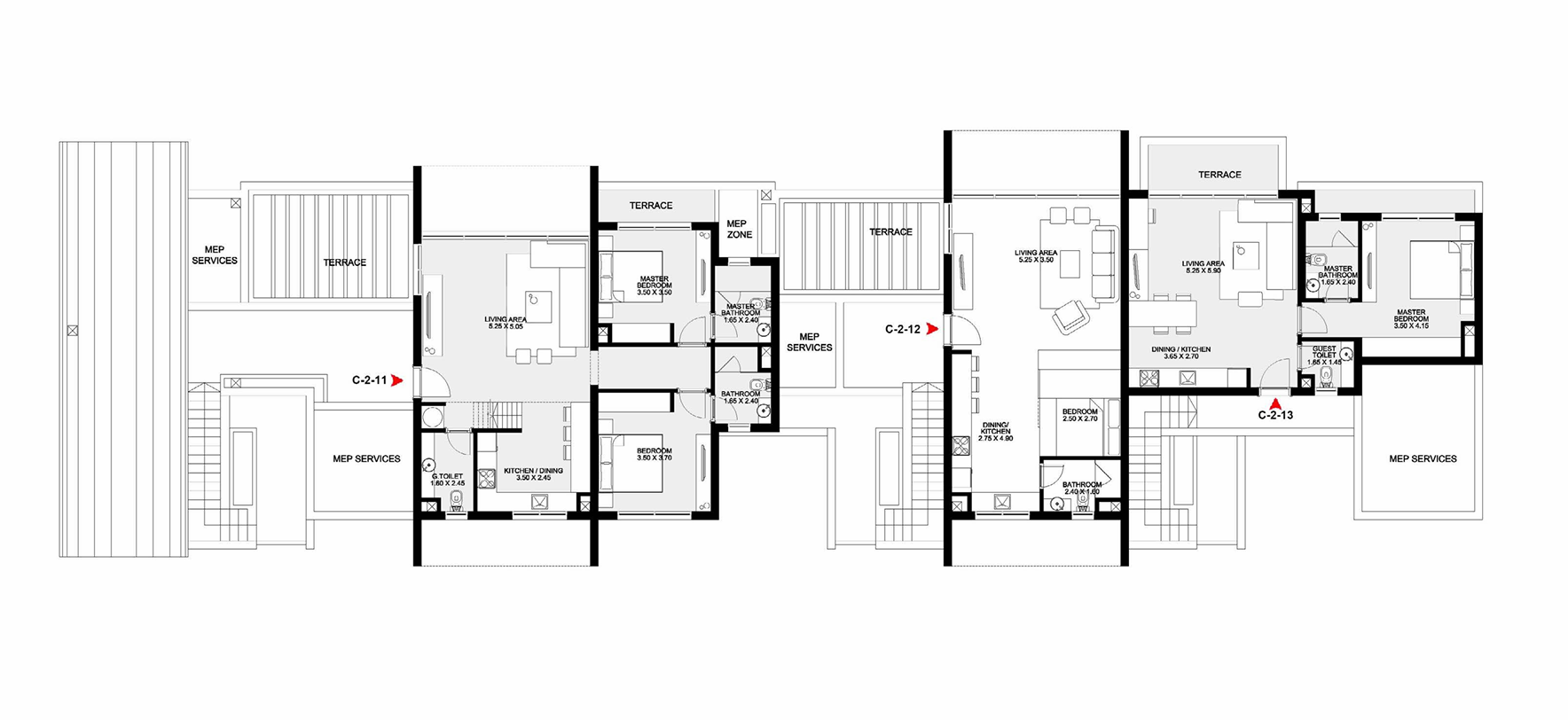 Floor plan for chalet at Kamaran