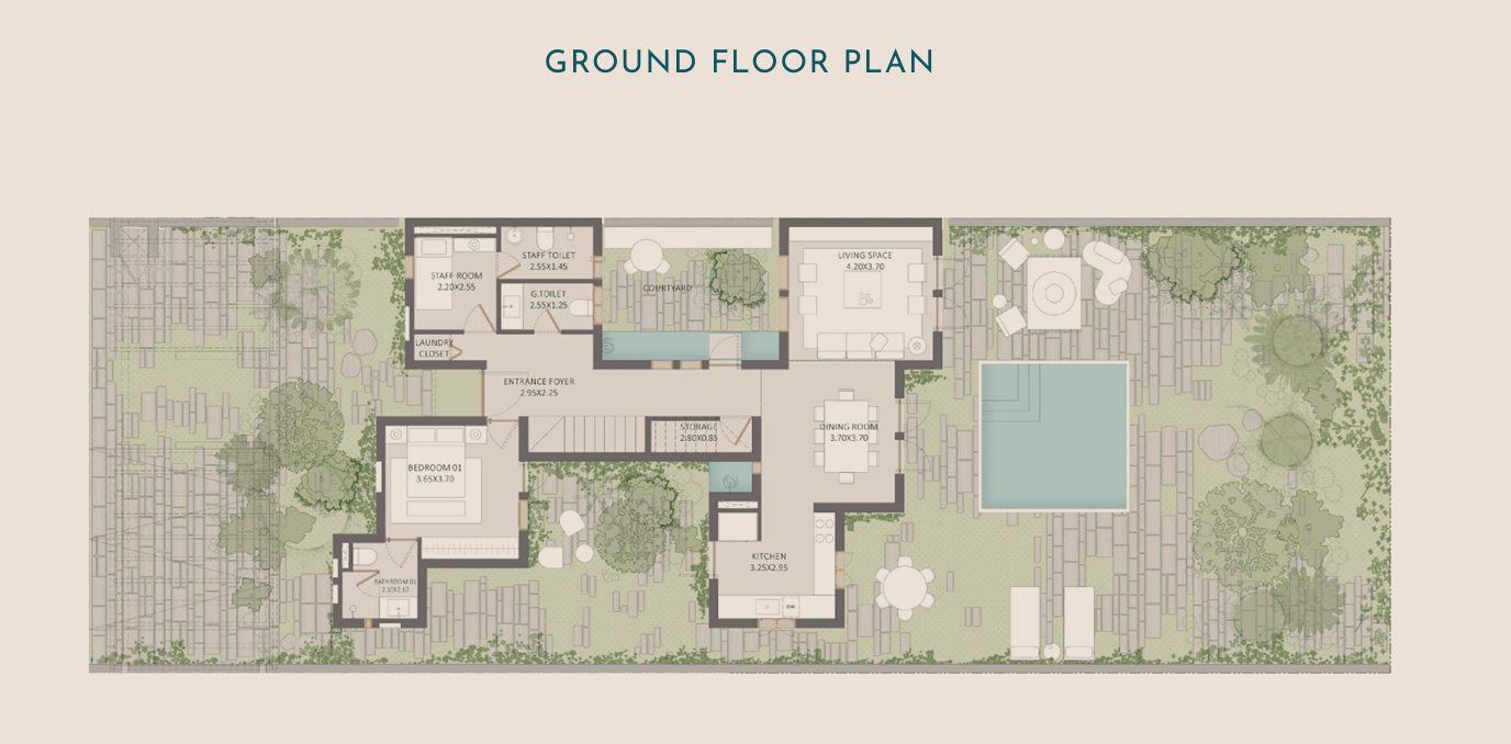 Floor plan for townhouse at Tuban El Gouna