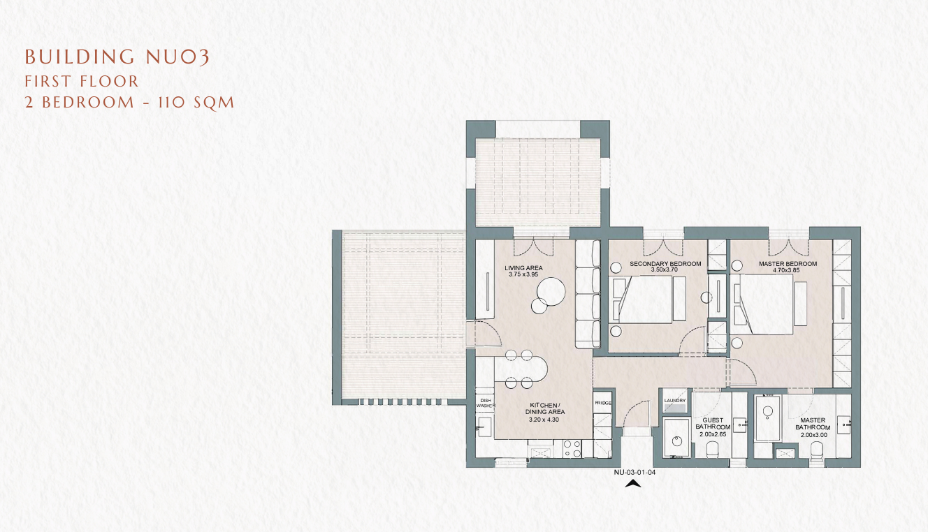 Floor plan for apartment at Nuba