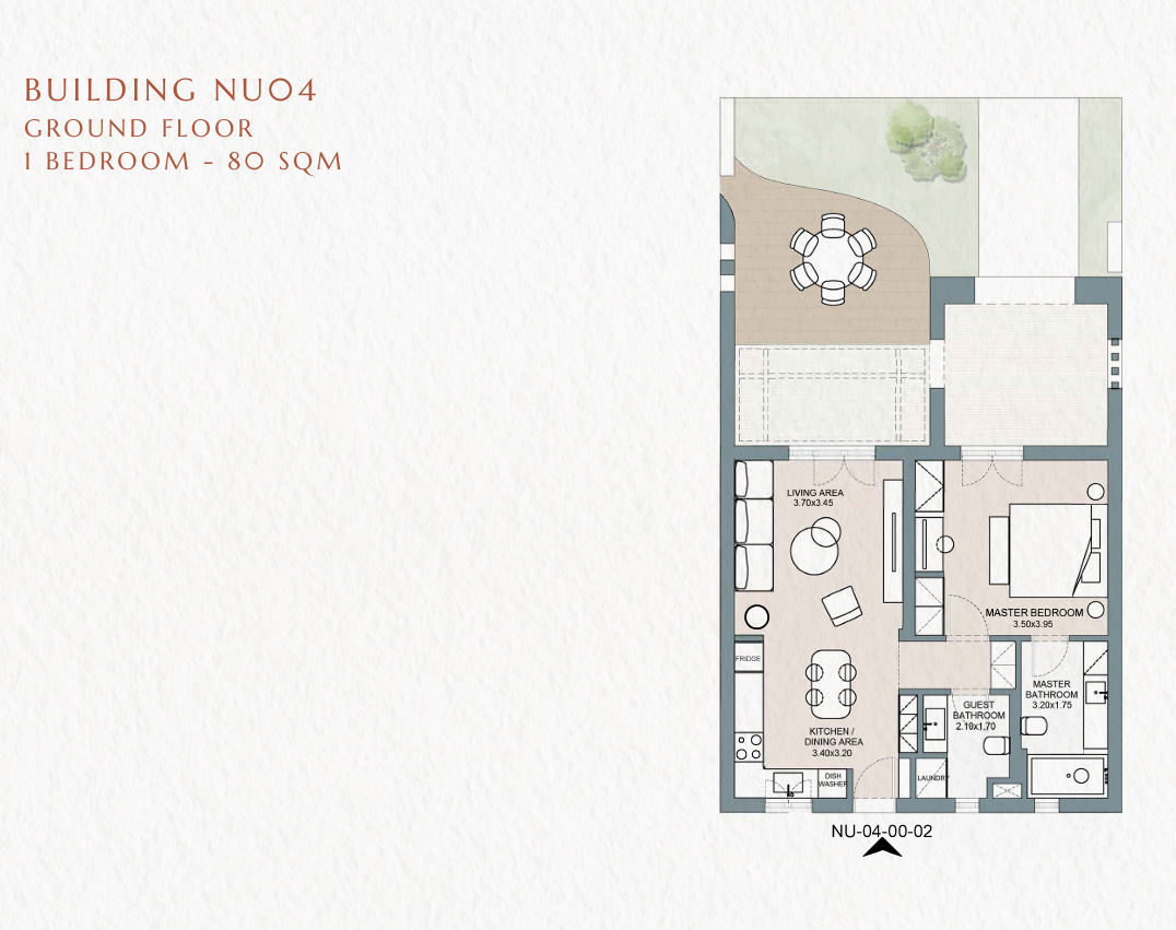 Floor plan for apartment at Nuba