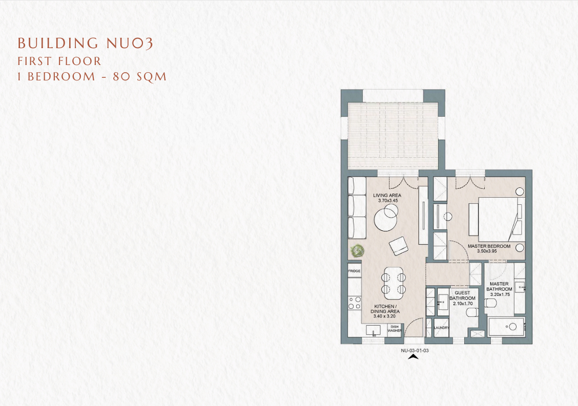 Floor plan for apartment at Nuba