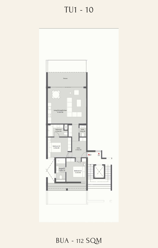 Floor plan for apartment at Tuban El Gouna