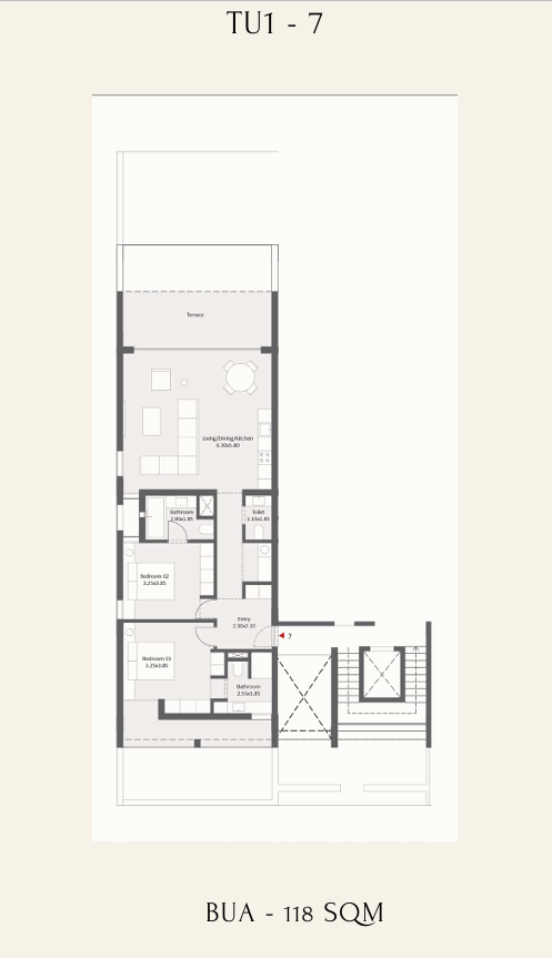 Floor plan for apartment at Tuban El Gouna