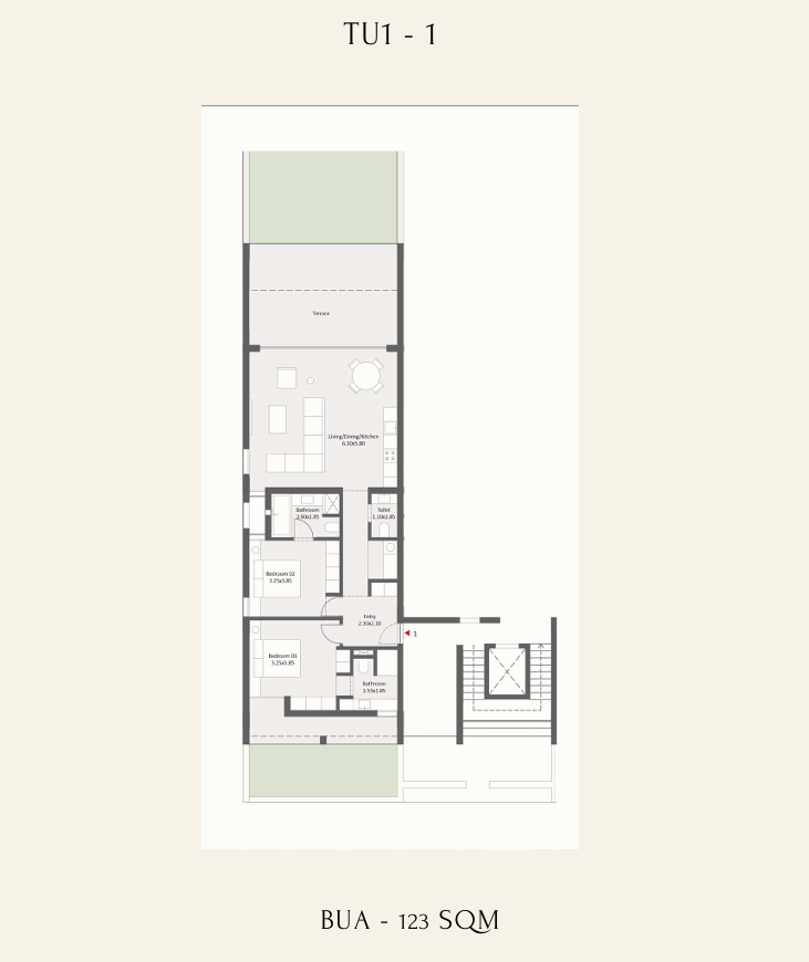 Floor plan for apartment at Tuban El Gouna