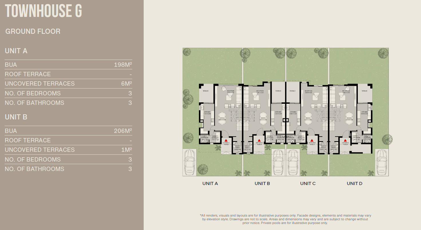 Floor plan for townhouse at O West Orascom