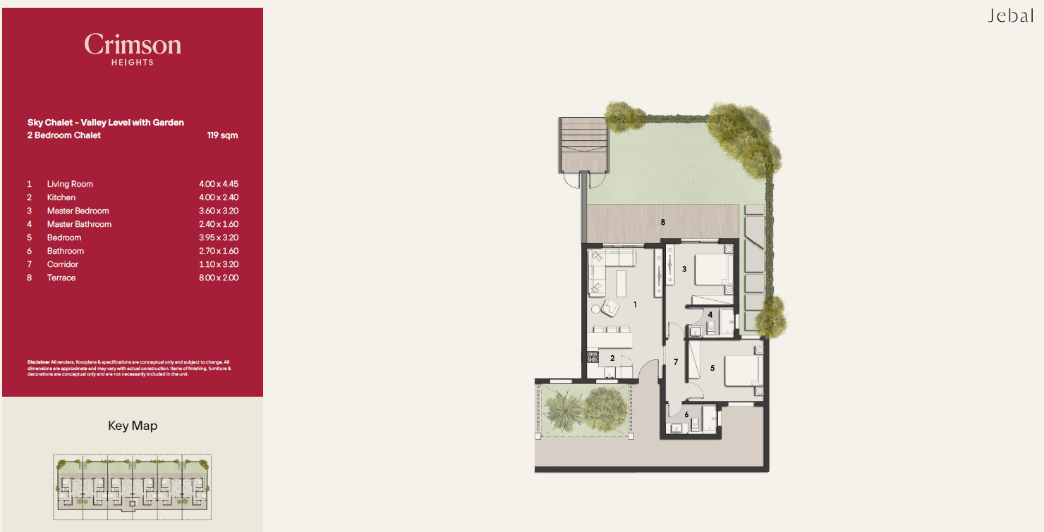 Floor plan for chalet at Jebal El Sokhna