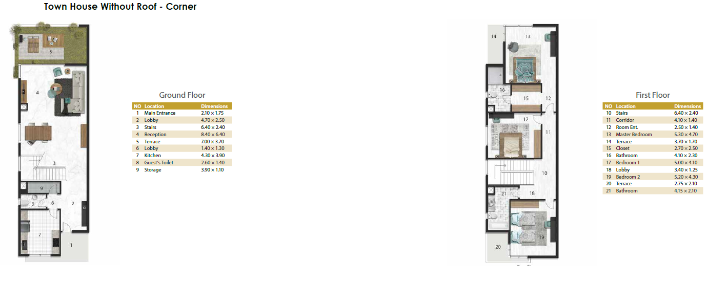 Floor plan for townhouse at Hadaba
