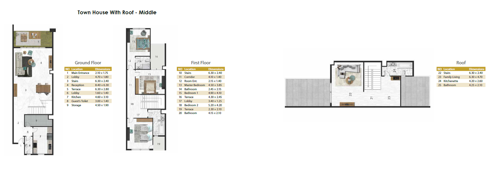 Floor plan for townhouse at Hadaba
