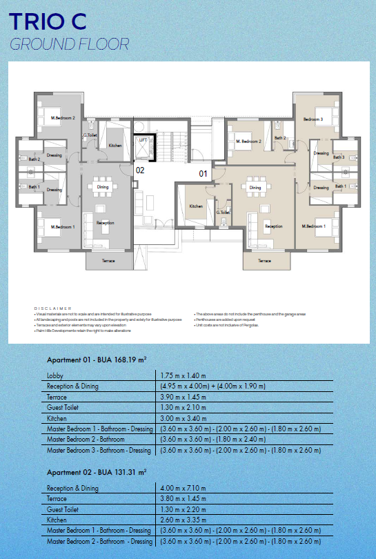 Floor plan for apartment at Badya