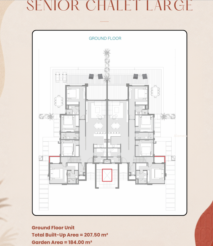 Floor plan for chalet at Mazeej
