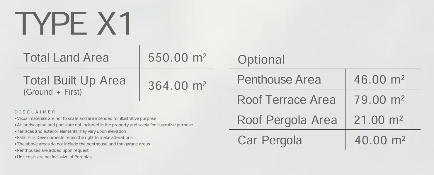 Floor plan for villa at Badya