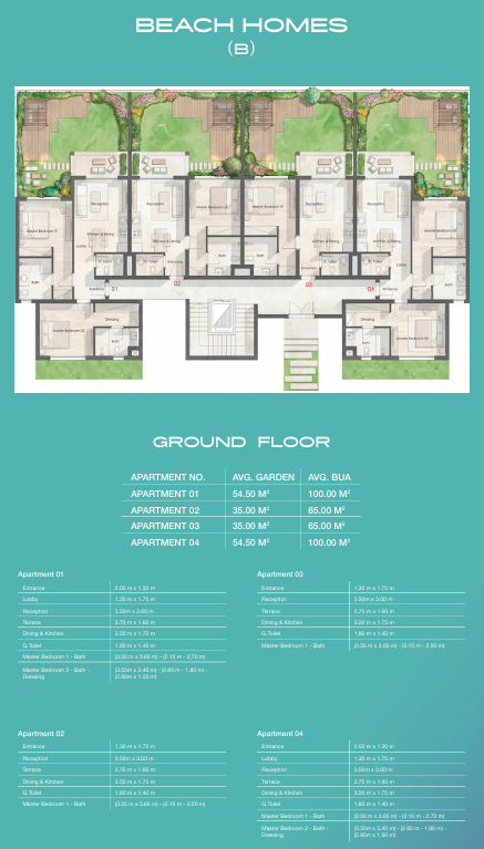 Floor plan for chalet at Hacienda Ras El Hekma