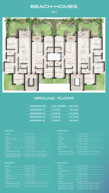 Floor plan for chalet at Hacienda Ras El Hekma