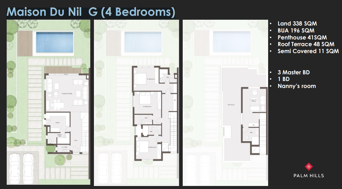 Floor plan for villa at Jirian - Palm Hills