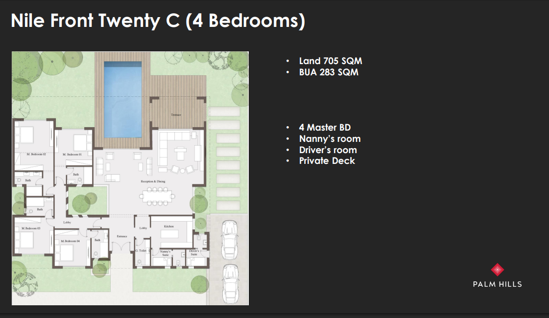 Floor plan for villa at Jirian - Palm Hills