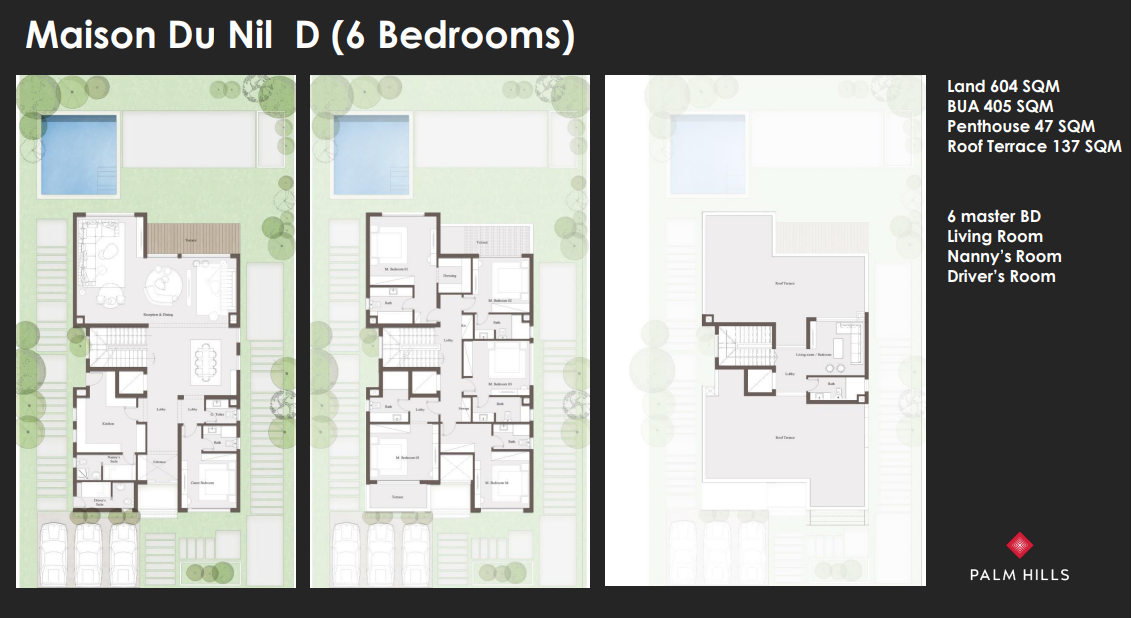 Floor plan for villa at Jirian - Palm Hills