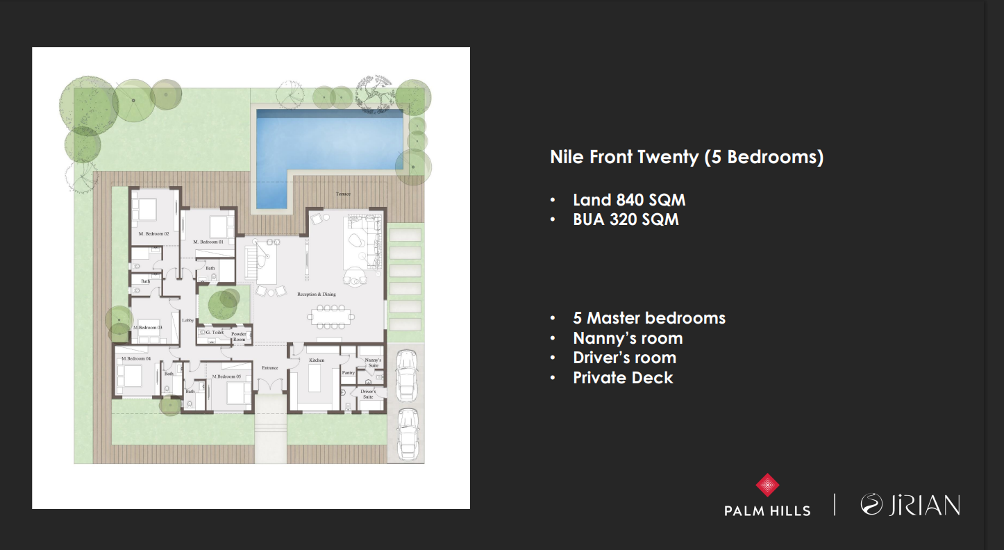 Floor plan for villa at Jirian - Palm Hills