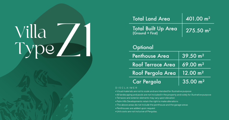 Floor plan for villa at Badya