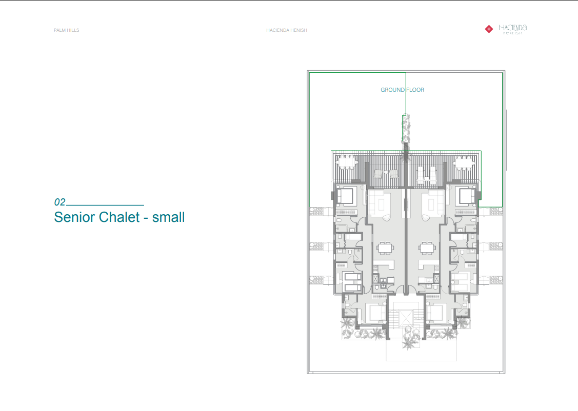 Floor plan for chalet at Hacienda Heneish