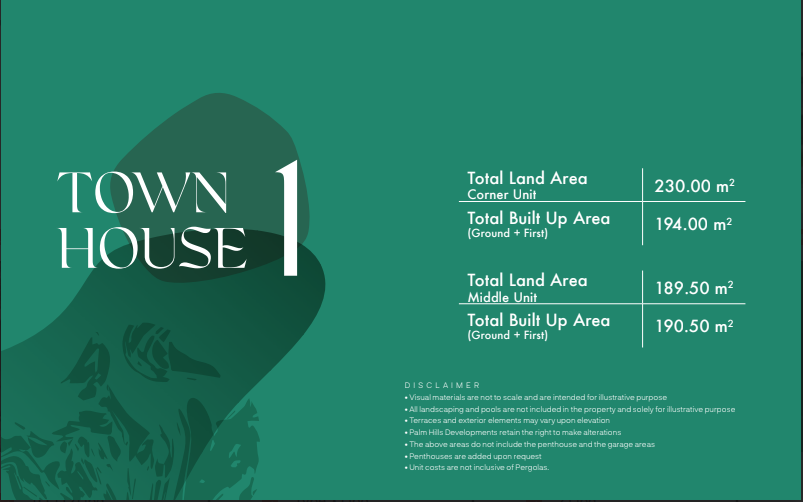 Floor plan for townhouse at Badya