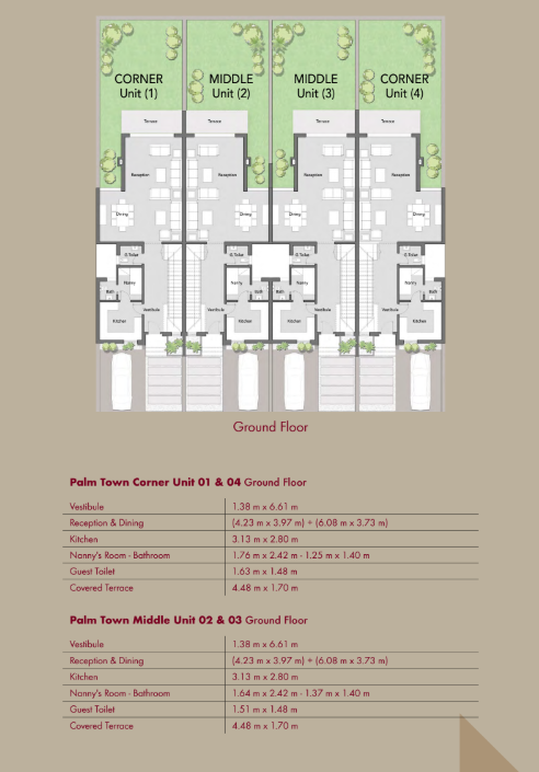 Floor plan for townhouse at Palm Hills Alexandria