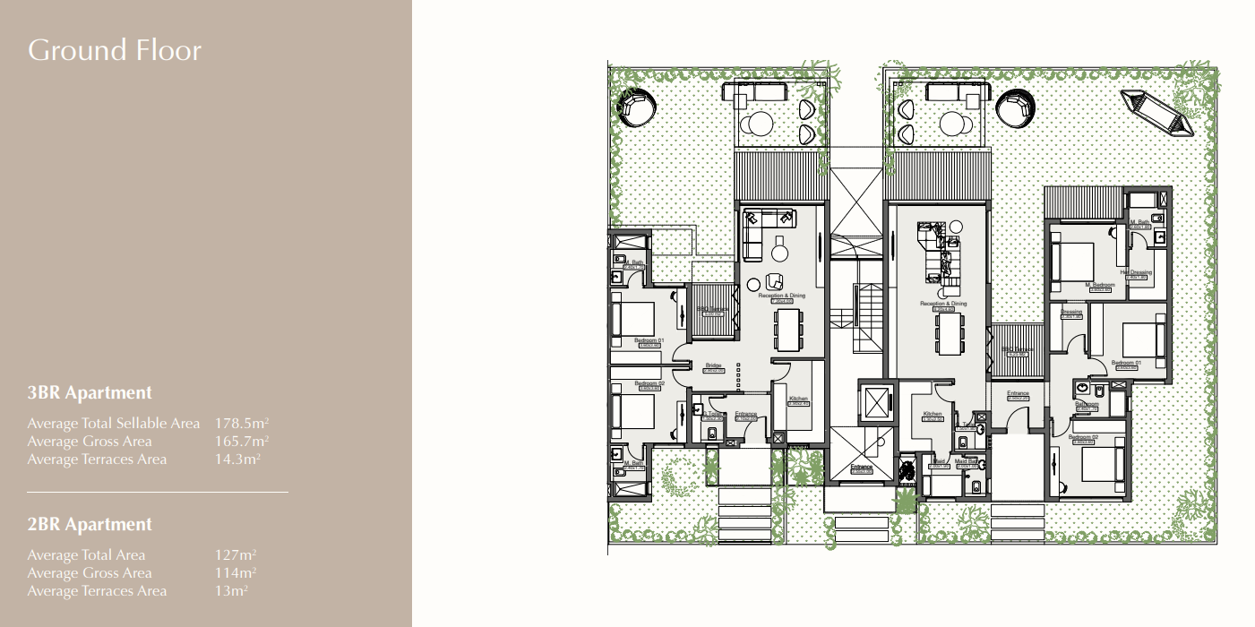 Floor plan for apartment at Beige Residence - Hills of One