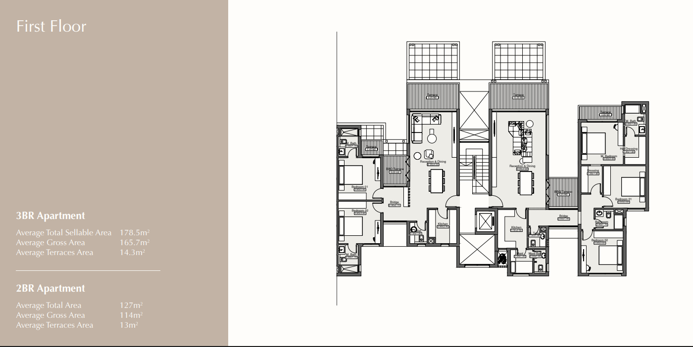 Floor plan for apartment at Beige Residence - Hills of One
